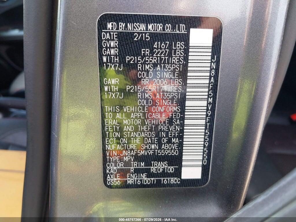 JN8AF5MV9FT559550 2015 NISSAN JUKE photo no. 9