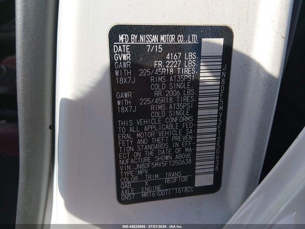 JN8DF5MV5FT250638 2015 NISSAN JUKE photo no. 9