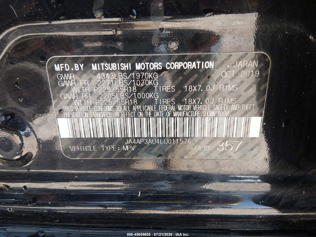 JA4AP3AU4LU011576 2020 MITSUBISHI OUTLANDER SPORT photo no. 9