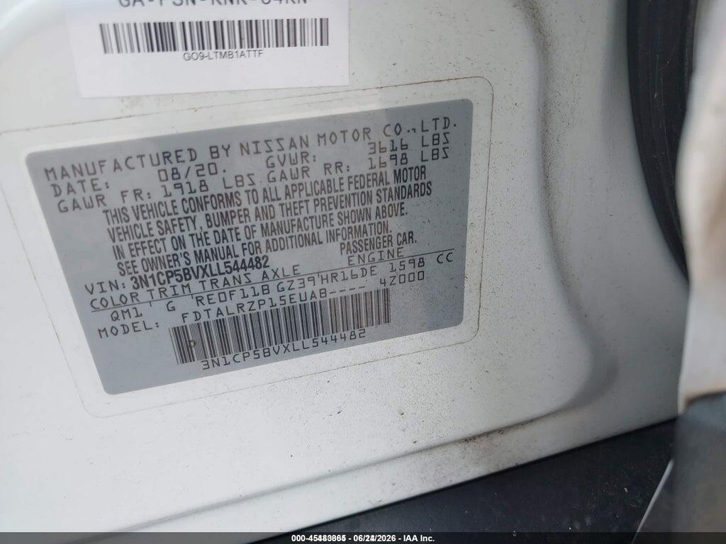 3N1CP5BVXLL544482 2020 NISSAN KICKS photo no. 9