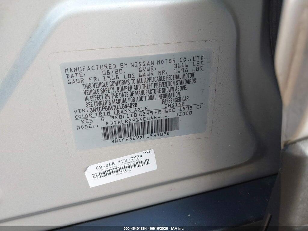 3N1CP5BVXLL544028 2020 NISSAN KICKS photo no. 9