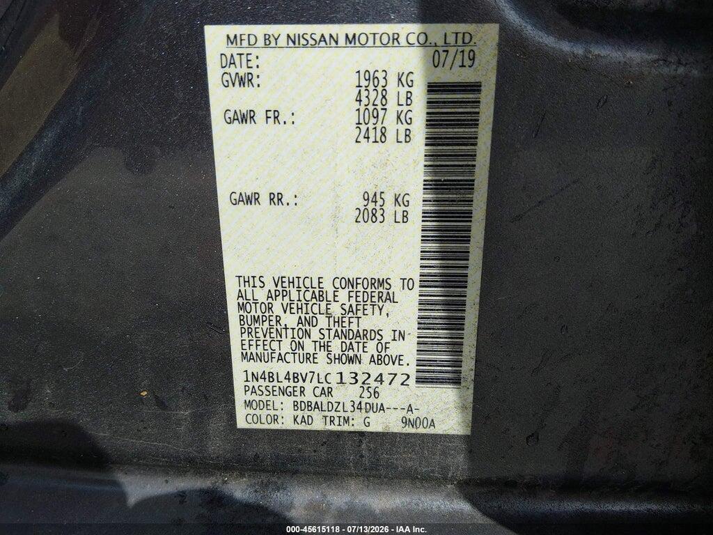 1N4BL4BV7LC132472 2020 NISSAN ALTIMA photo no. 9