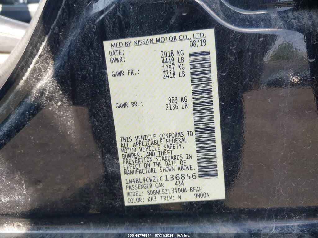 1N4BL4CW2LC136856 2020 NISSAN ALTIMA photo no. 9