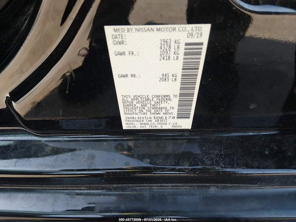 1N4BL4EV1LN306178 2020 NISSAN ALTIMA photo no. 9