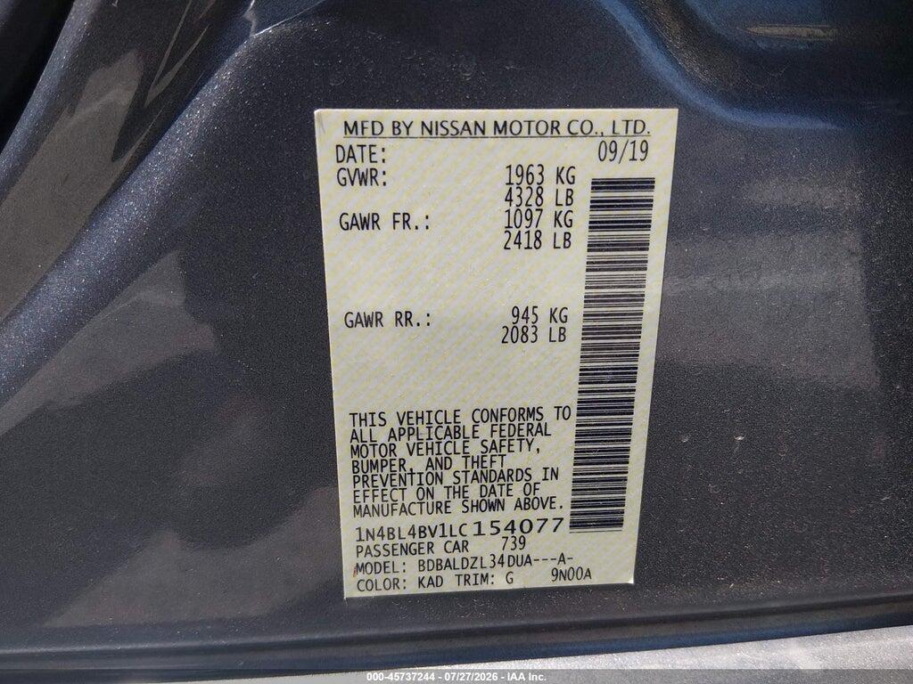 1N4BL4BV1LC154077 2020 NISSAN ALTIMA photo no. 9