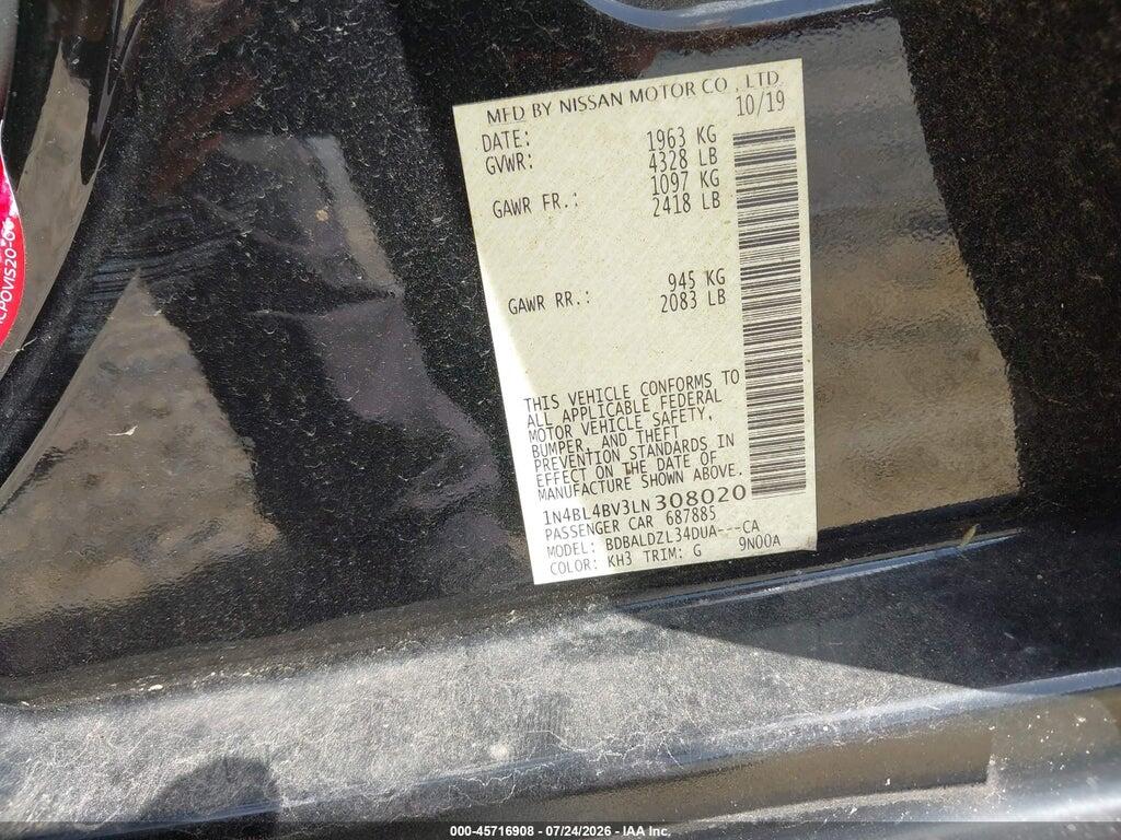 1N4BL4BV3LN308020 2020 NISSAN ALTIMA photo no. 9