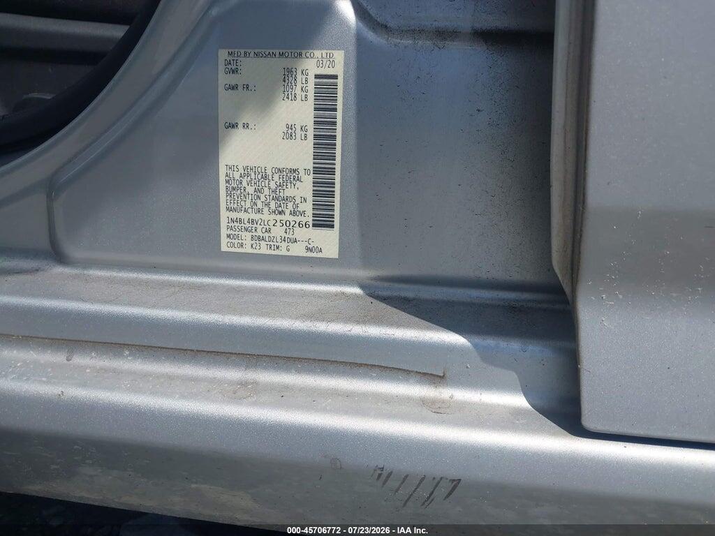 1N4BL4BV2LC250266 2020 NISSAN ALTIMA photo no. 9
