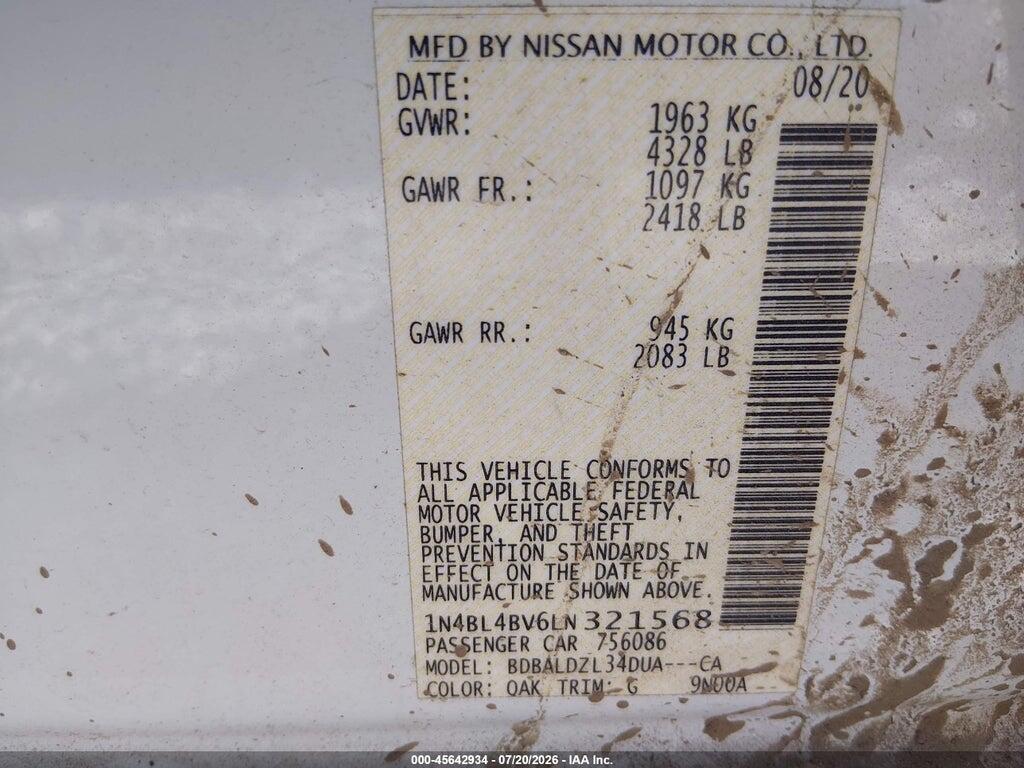 1N4BL4BV6LN321568 2020 NISSAN ALTIMA photo no. 9