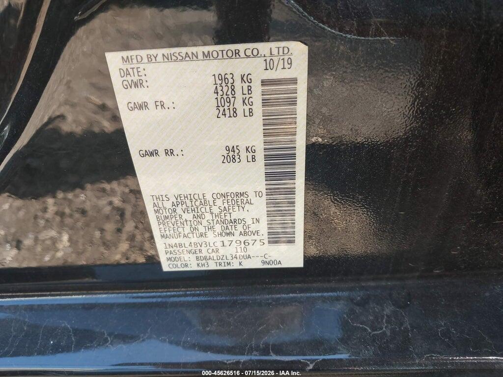 1N4BL4BV3LC179675 2020 NISSAN ALTIMA photo no. 9