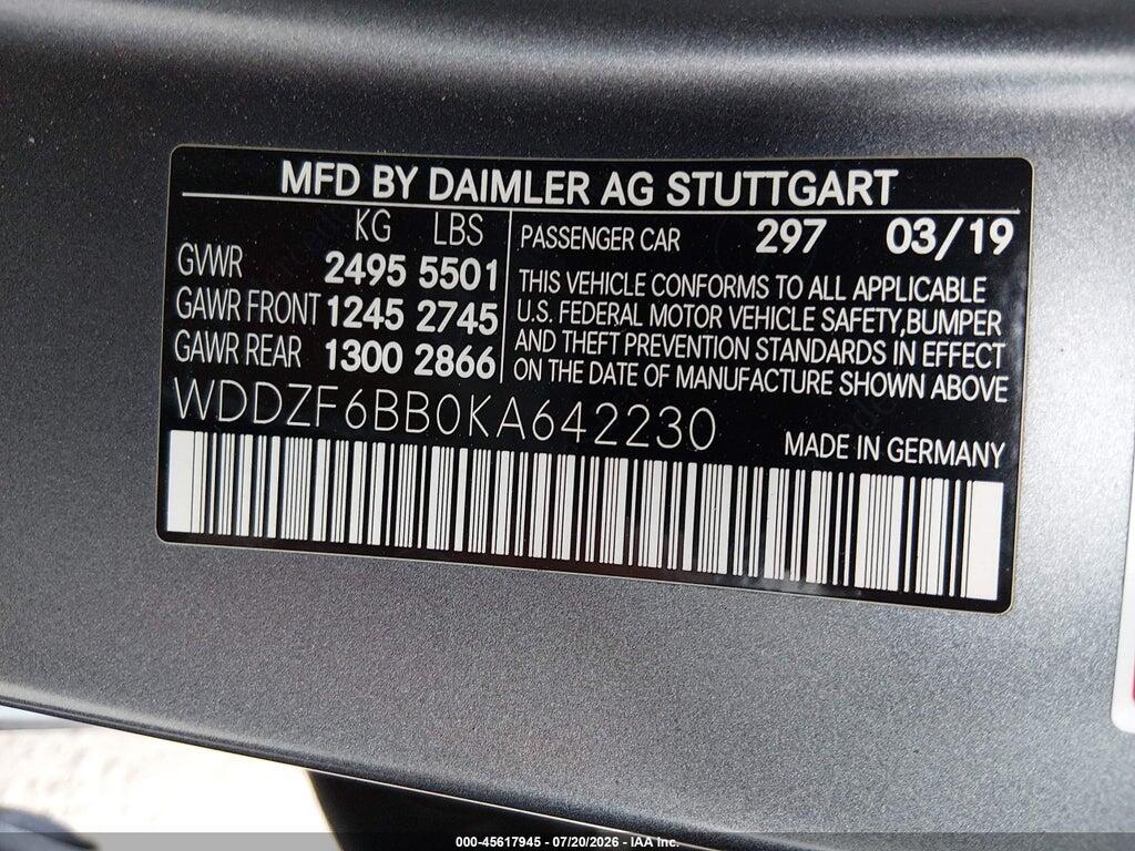 WDDZF6BB0KA642230 2019 MERCEDES-BENZ AMG E 53 photo no. 9