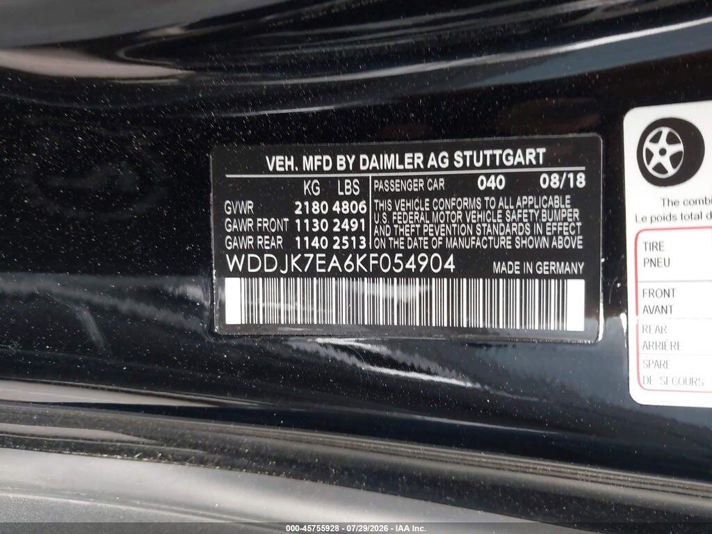 WDDJK7EA6KF054904 2019 MERCEDES-BENZ AMG SL 63 photo no. 9