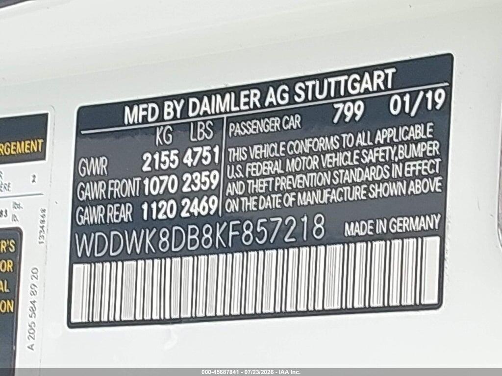 WDDWK8DB8KF857218 2019 MERCEDES-BENZ C 300 photo no. 9