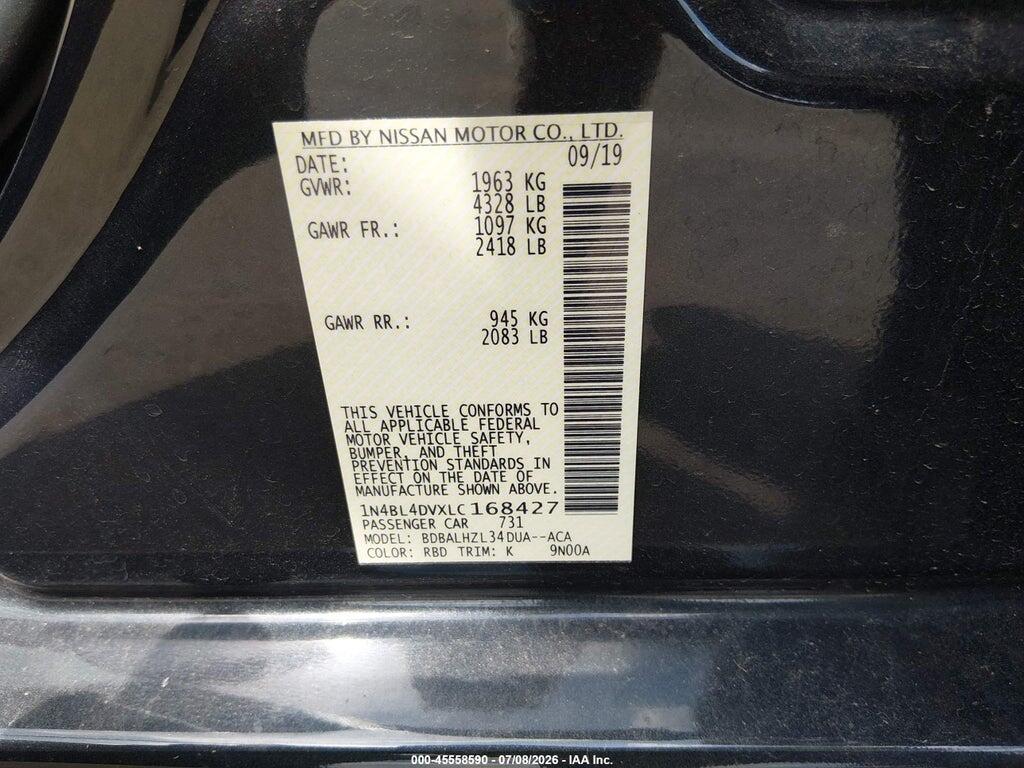 1N4BL4DVXLC168427 2020 NISSAN ALTIMA photo no. 9