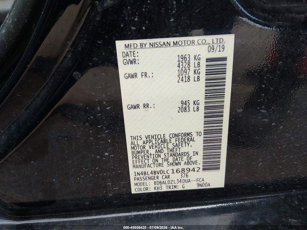 1N4BL4BV0LC168942 2020 NISSAN ALTIMA photo no. 9