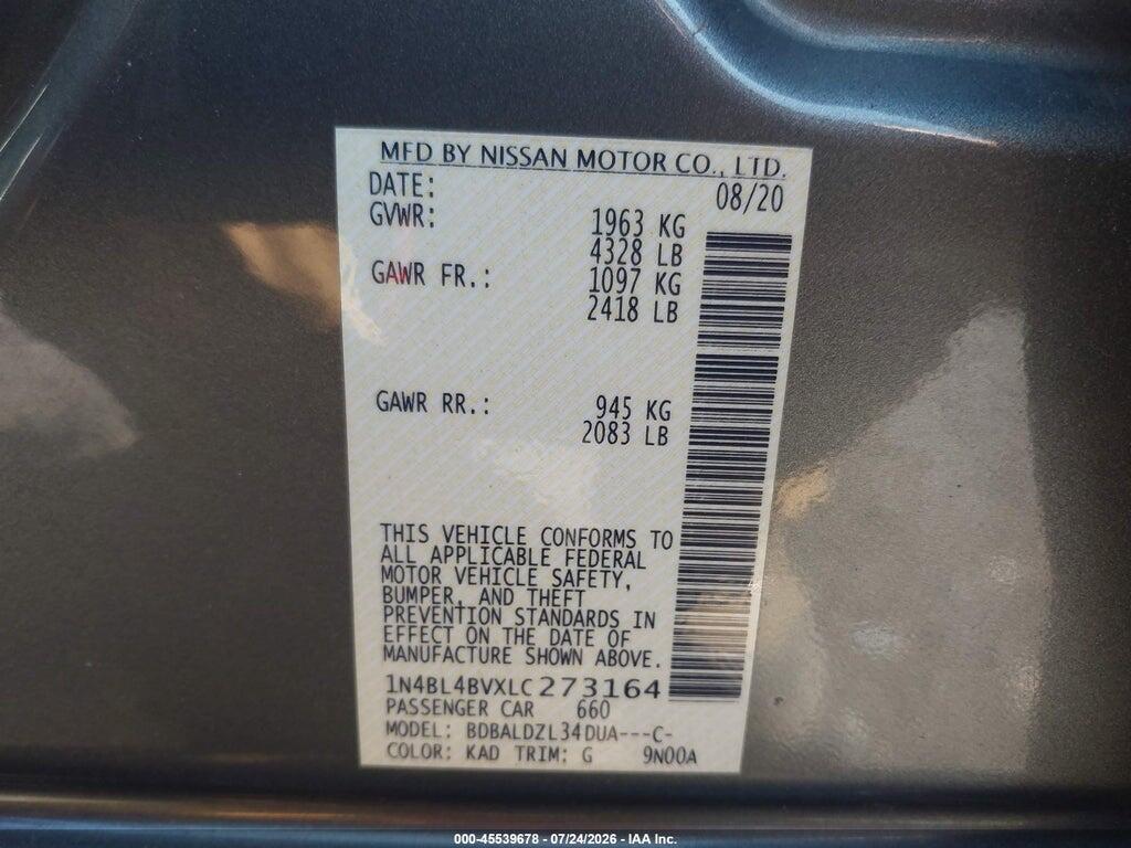 1N4BL4BVXLC273164 2020 NISSAN ALTIMA photo no. 9