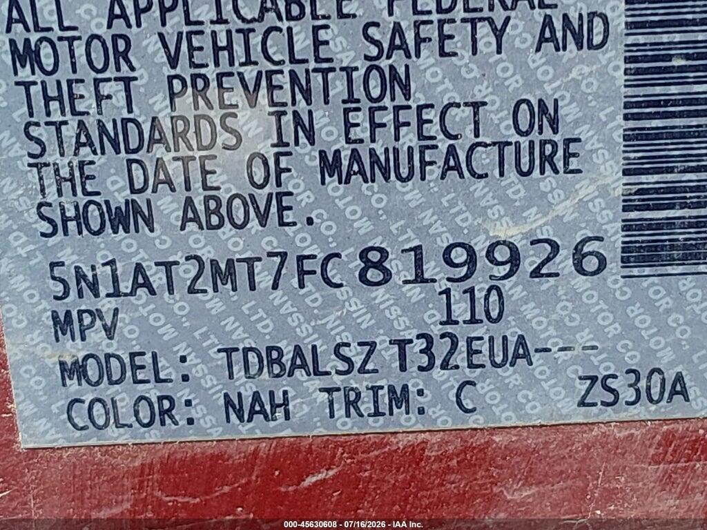 5N1AT2MT7FC819926 2015 NISSAN ROGUE photo no. 9