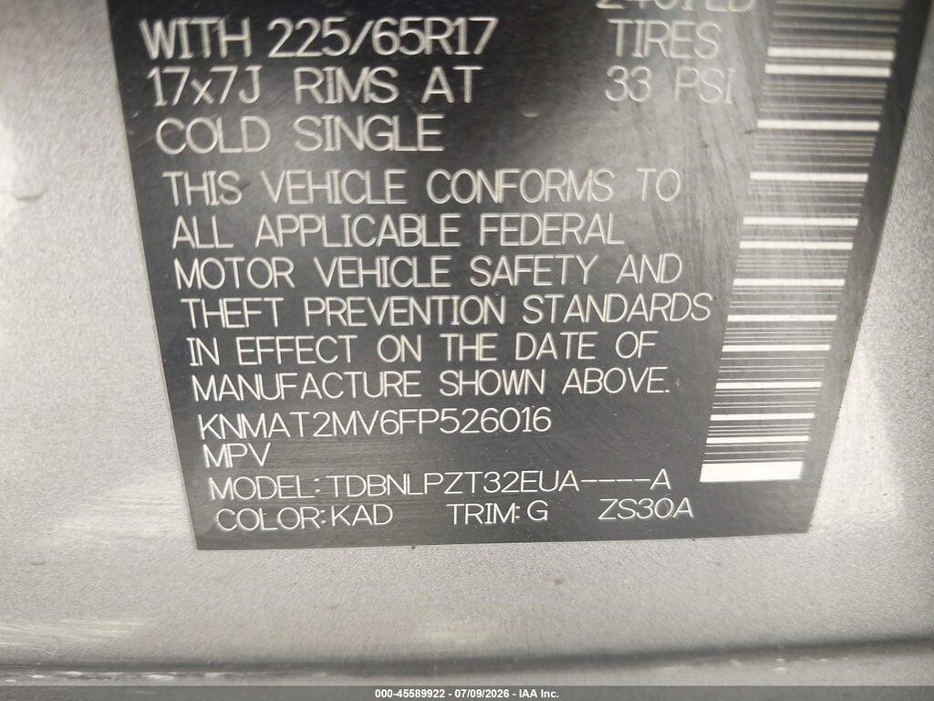 KNMAT2MV6FP526016 2015 NISSAN ROGUE photo no. 9