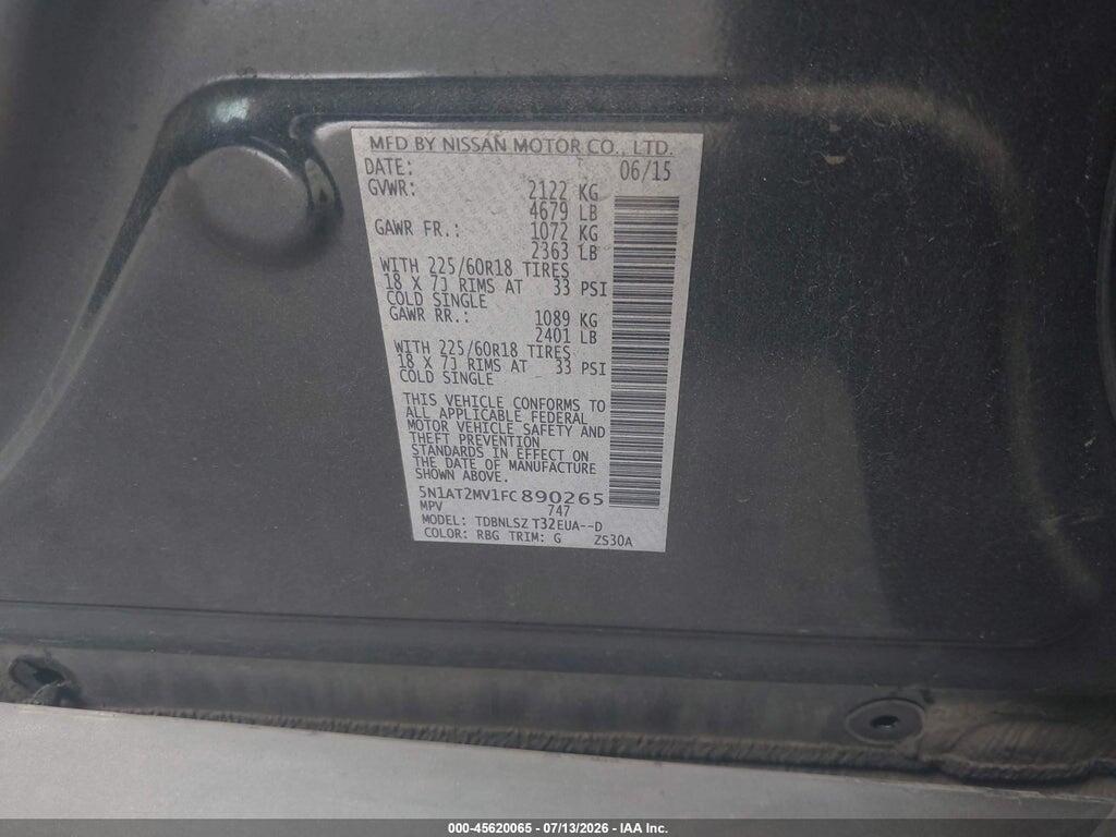 5N1AT2MV1FC890265 2015 NISSAN ROGUE photo no. 9