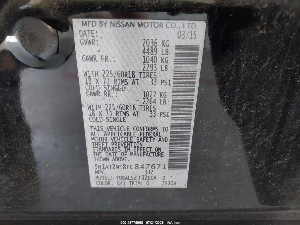 5N1AT2MT8FC847671 2015 NISSAN ROGUE photo no. 9