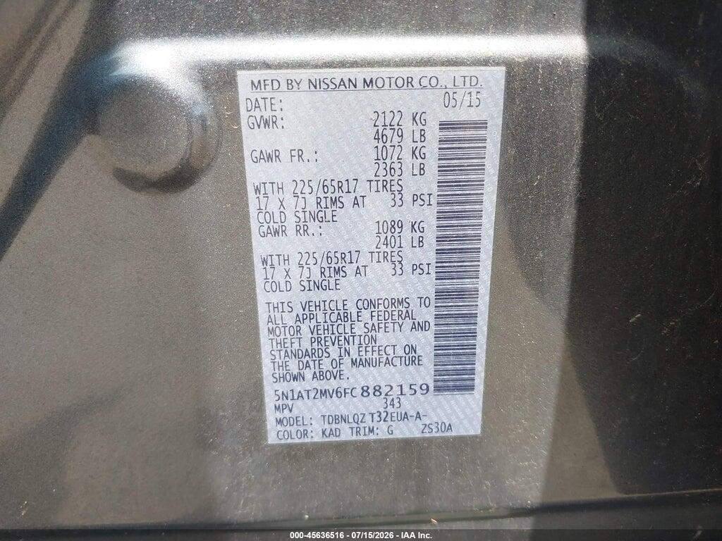 5N1AT2MV6FC882159 2015 NISSAN ROGUE photo no. 9