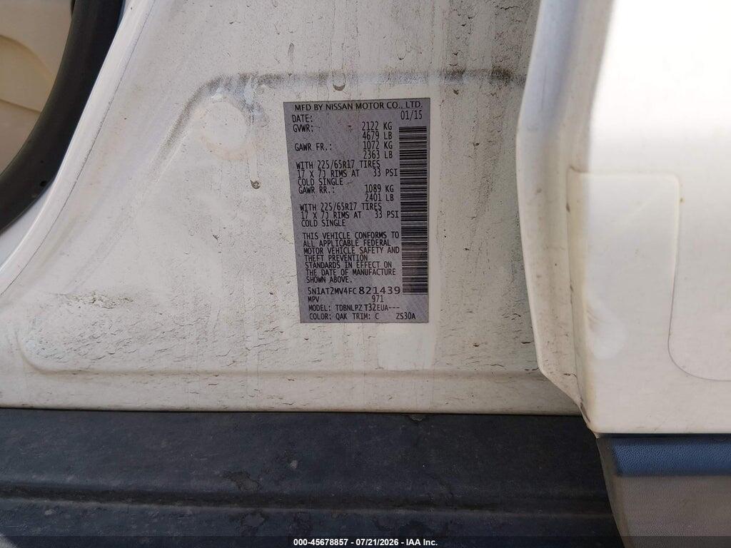 5N1AT2MV4FC821439 2015 NISSAN ROGUE photo no. 9