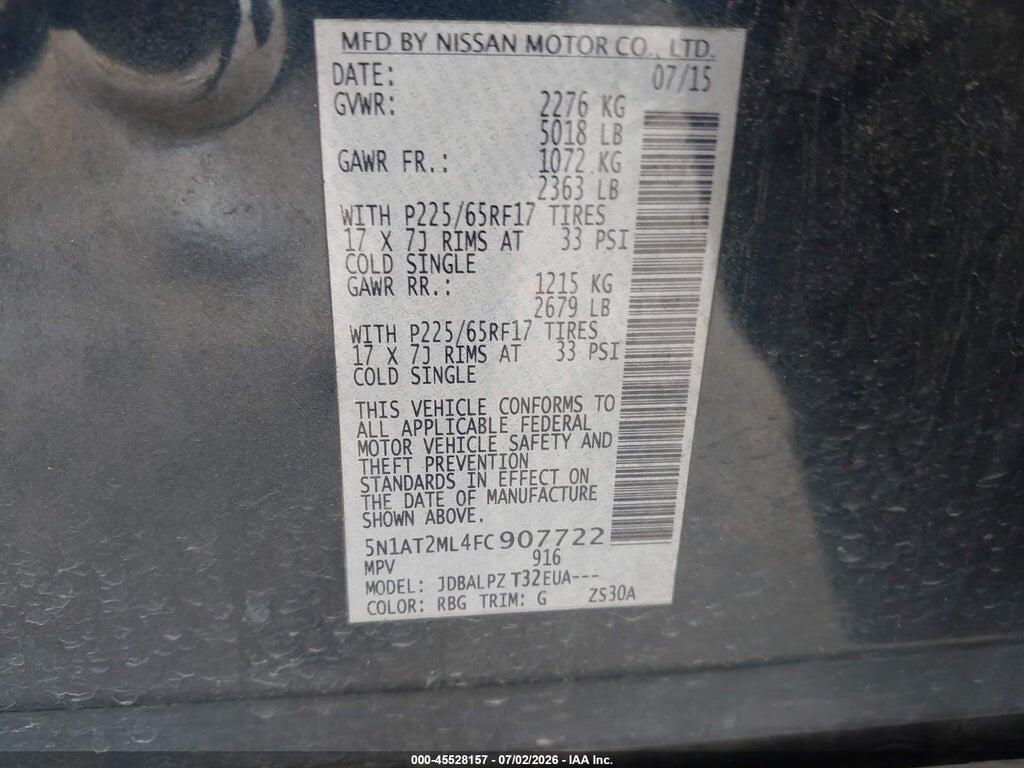 5N1AT2ML4FC907722 2015 NISSAN ROGUE photo no. 9