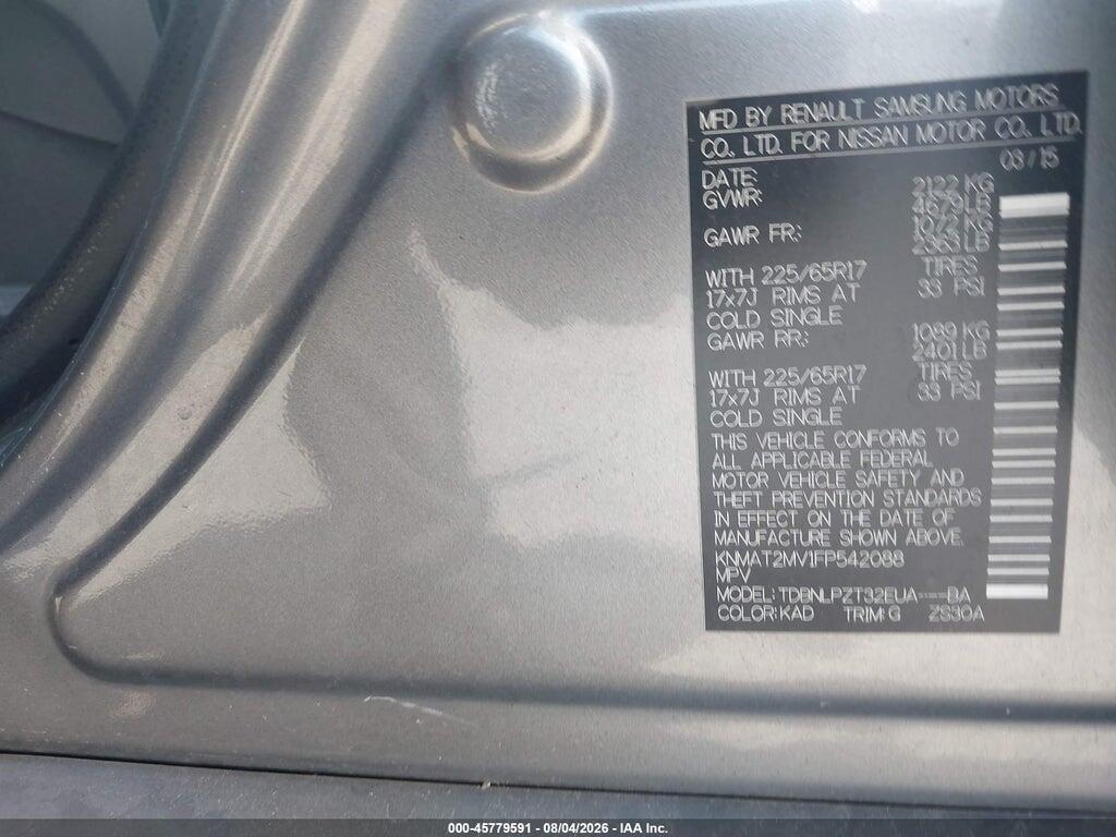 KNMAT2MV1FP542088 2015 NISSAN ROGUE photo no. 9