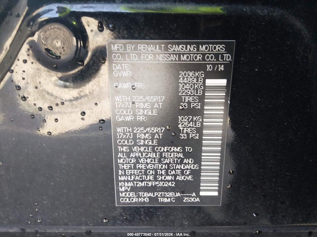 KNMAT2MT3FP510242 2015 NISSAN ROGUE photo no. 9