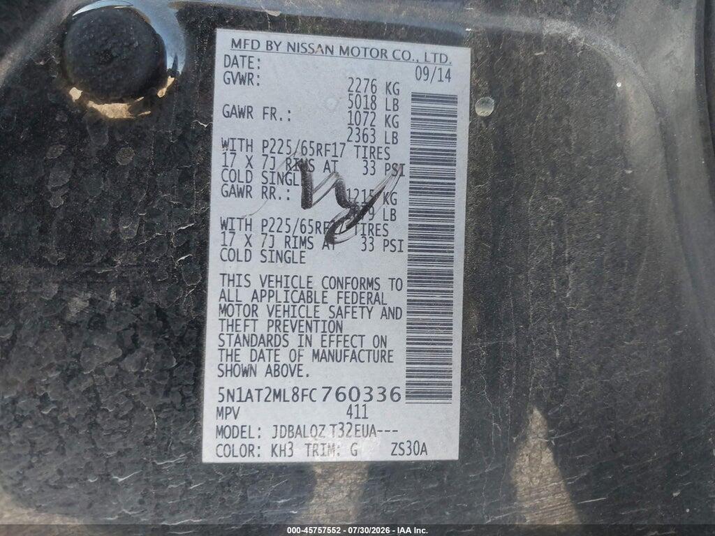 5N1AT2ML8FC760336 2015 NISSAN ROGUE photo no. 9