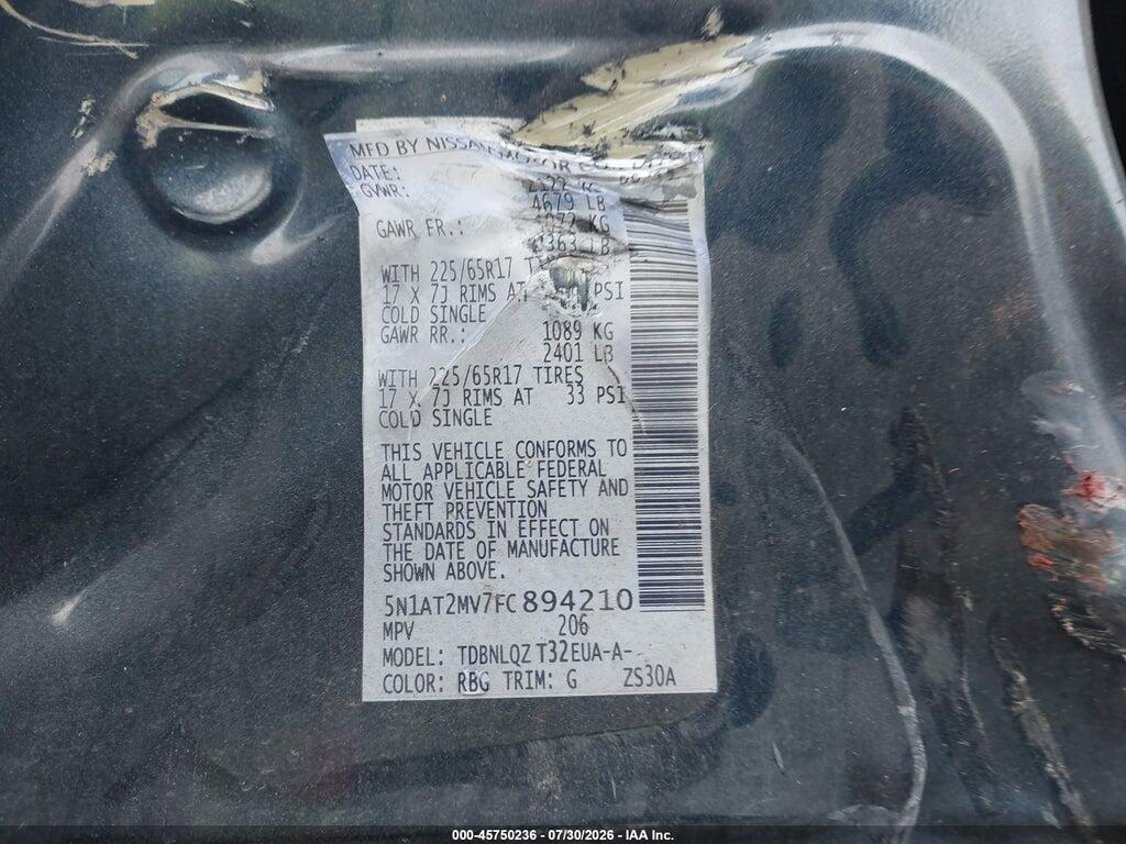 5N1AT2MV7FC894210 2015 NISSAN ROGUE photo no. 9