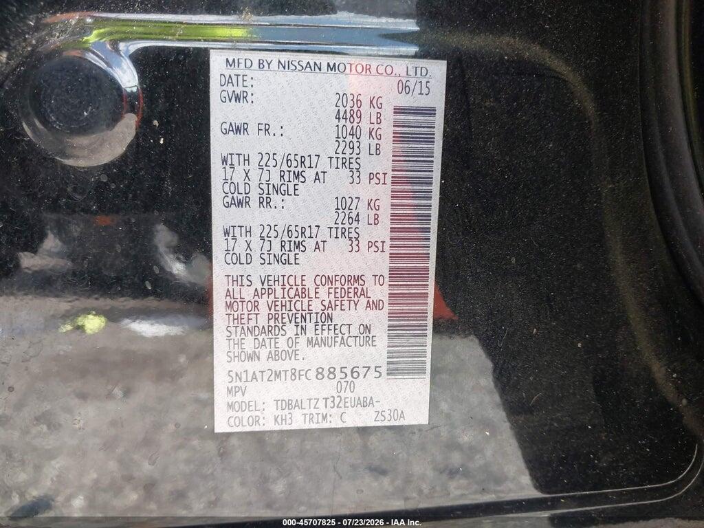 5N1AT2MT8FC885675 2015 NISSAN ROGUE photo no. 9