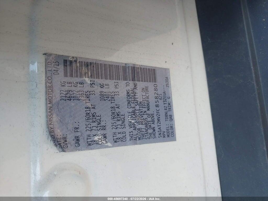 5N1AT2MV2FC858280 2015 NISSAN ROGUE photo no. 9