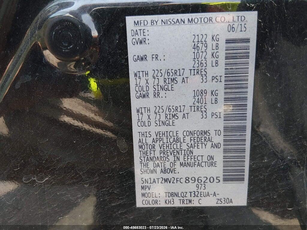 5N1AT2MV2FC896205 2015 NISSAN ROGUE photo no. 9