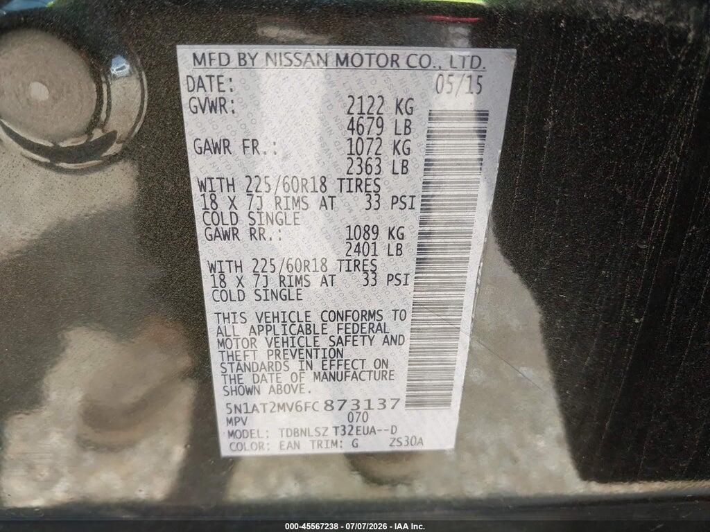 5N1AT2MV6FC873137 2015 NISSAN ROGUE photo no. 9