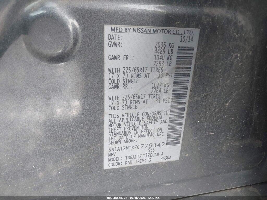 5N1AT2MTXFC779342 2015 NISSAN ROGUE photo no. 9