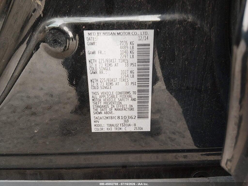 5N1AT2MT8FC810362 2015 NISSAN ROGUE photo no. 9