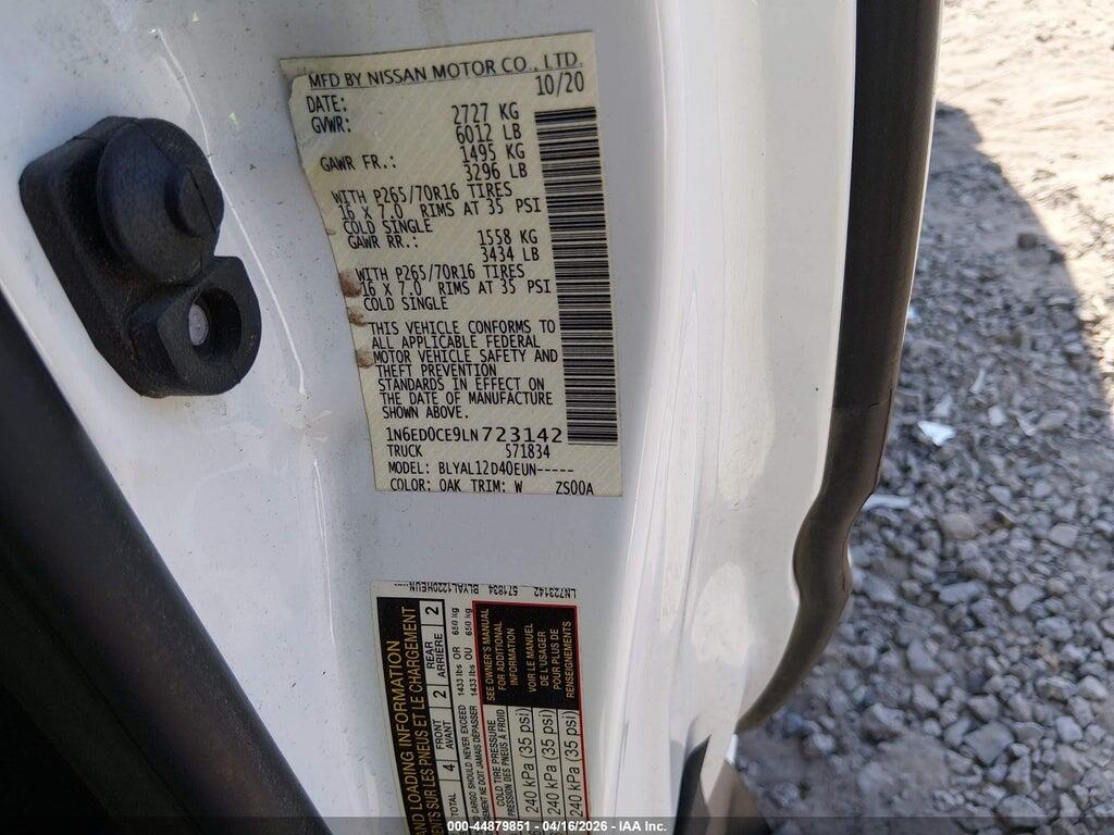1N6ED0CE9LN723142 2020 NISSAN FRONTIER photo no. 9