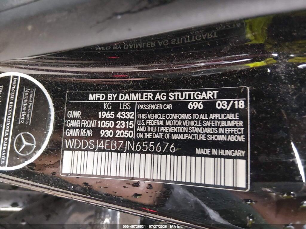 WDDSJ4EB7JN655676 2018 MERCEDES-BENZ CLA 250 photo no. 9