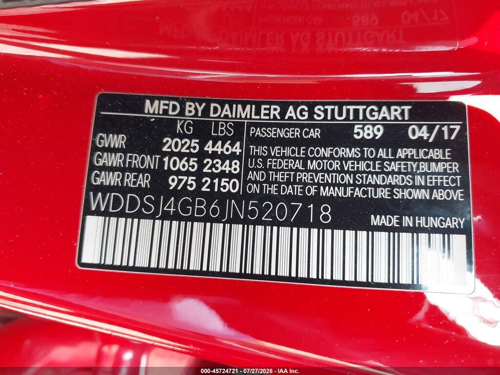 WDDSJ4GB6JN520718 2018 MERCEDES-BENZ CLA 250 photo no. 9