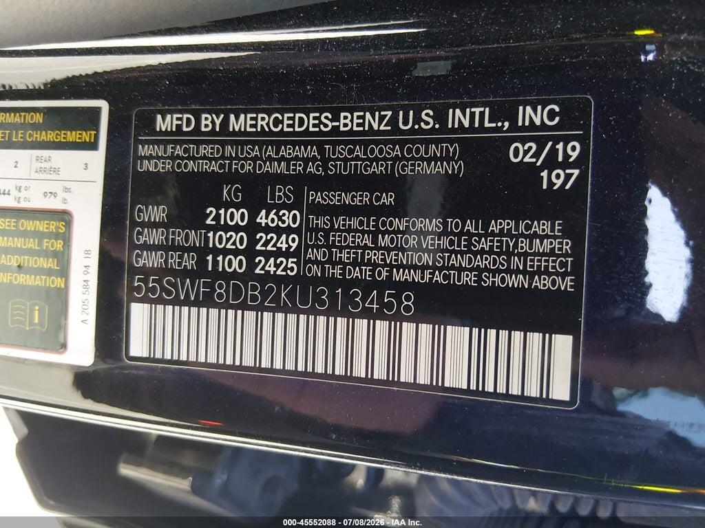 55SWF8DB2KU313458 2019 MERCEDES-BENZ C 300 photo no. 9