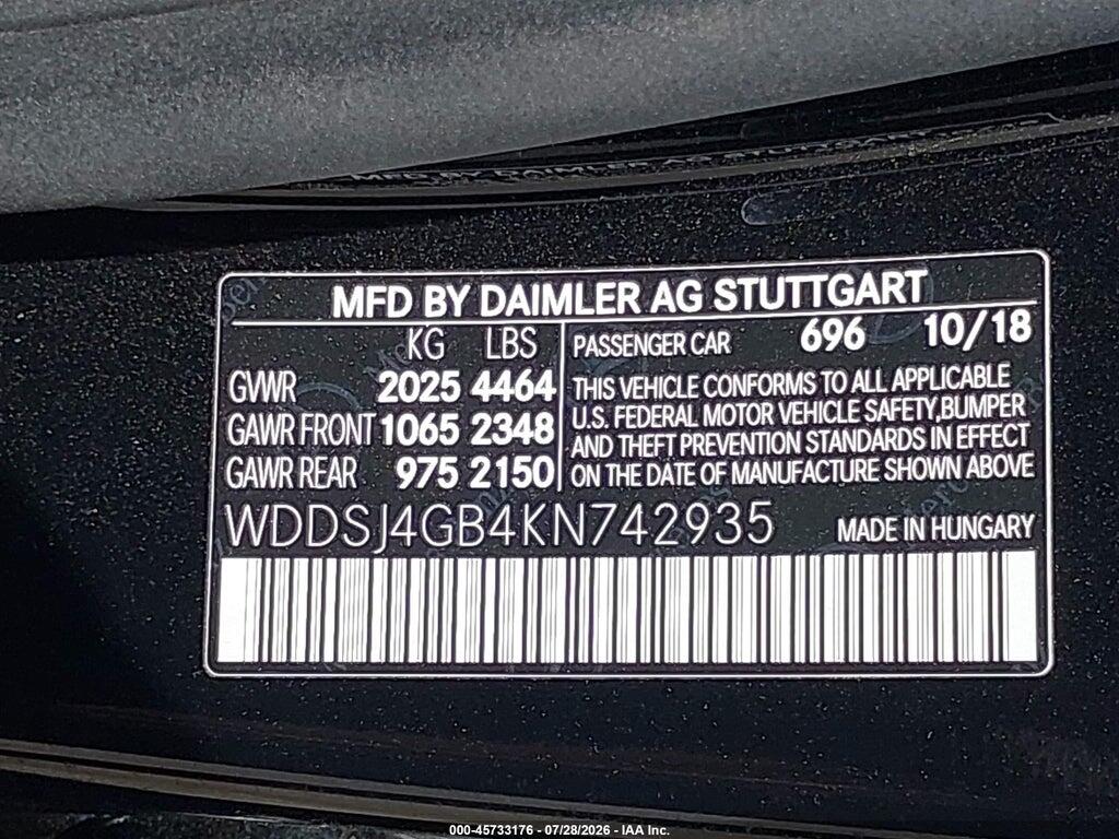 WDDSJ4GB4KN742935 2019 MERCEDES-BENZ CLA 250 photo no. 9