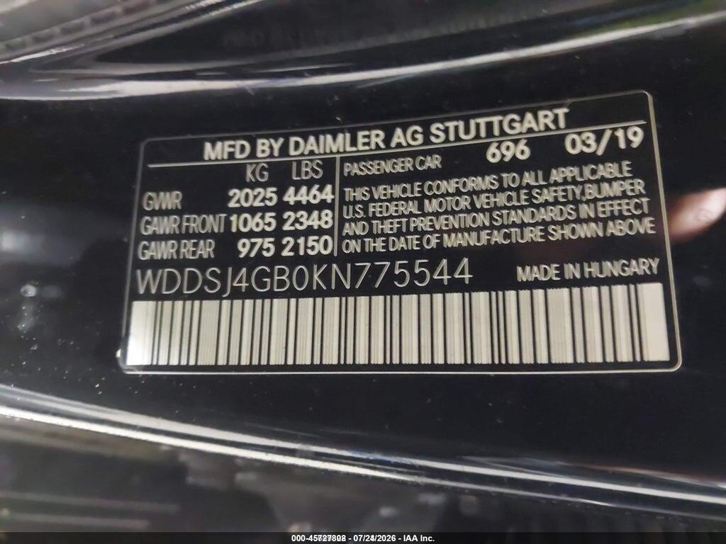 WDDSJ4GB0KN775544 2019 MERCEDES-BENZ CLA 250 photo no. 9