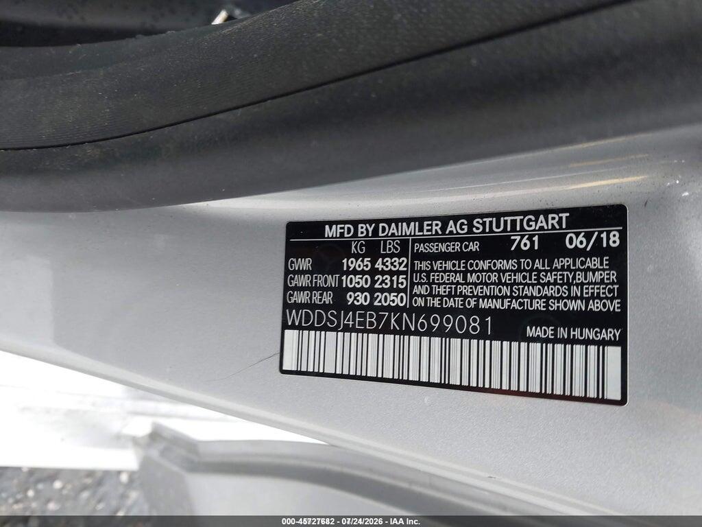 WDDSJ4EB7KN699081 2019 MERCEDES-BENZ CLA 250 photo no. 9