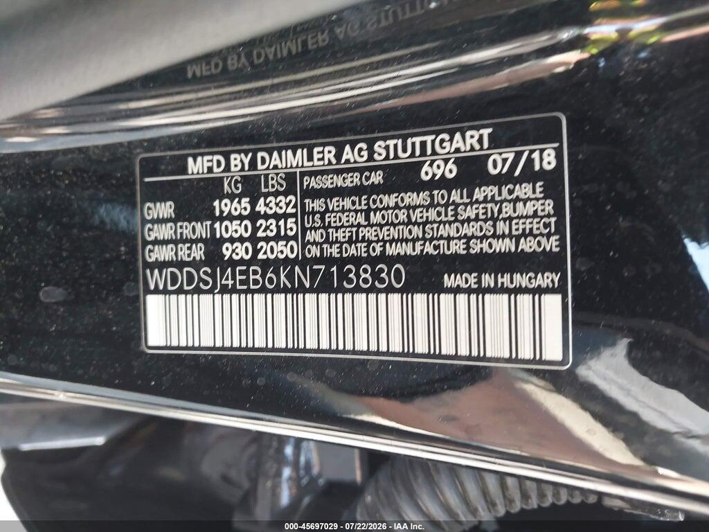 WDDSJ4EB6KN713830 2019 MERCEDES-BENZ CLA 250 photo no. 9
