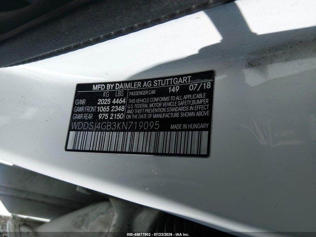 WDDSJ4GB3KN719095 2019 MERCEDES-BENZ CLA 250 photo no. 9