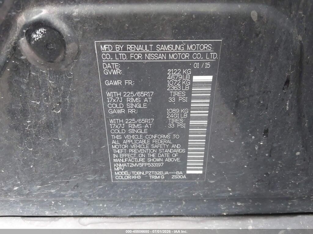 KNMAT2MV5FP533197 2015 NISSAN ROGUE photo no. 9