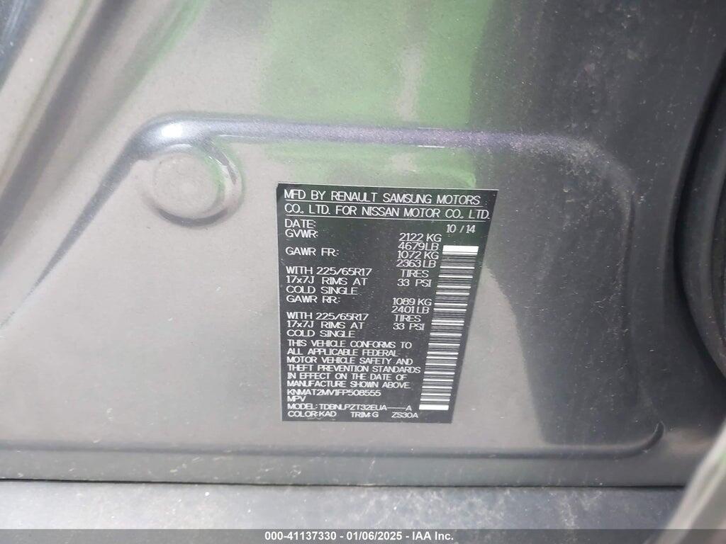 KNMAT2MV1FP508555 2015 NISSAN ROGUE photo no. 9