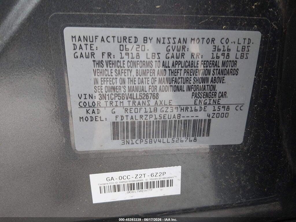 3N1CP5BV4LL526768 2020 NISSAN KICKS photo no. 9