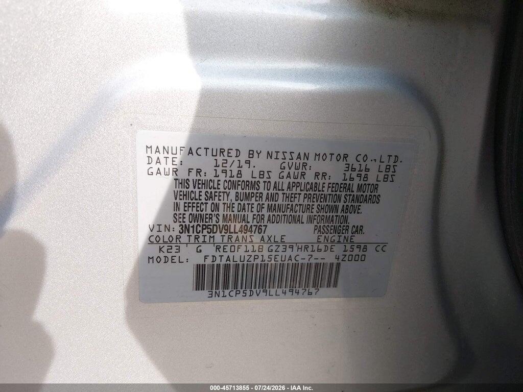 3N1CP5DV9LL494767 2020 NISSAN KICKS photo no. 9