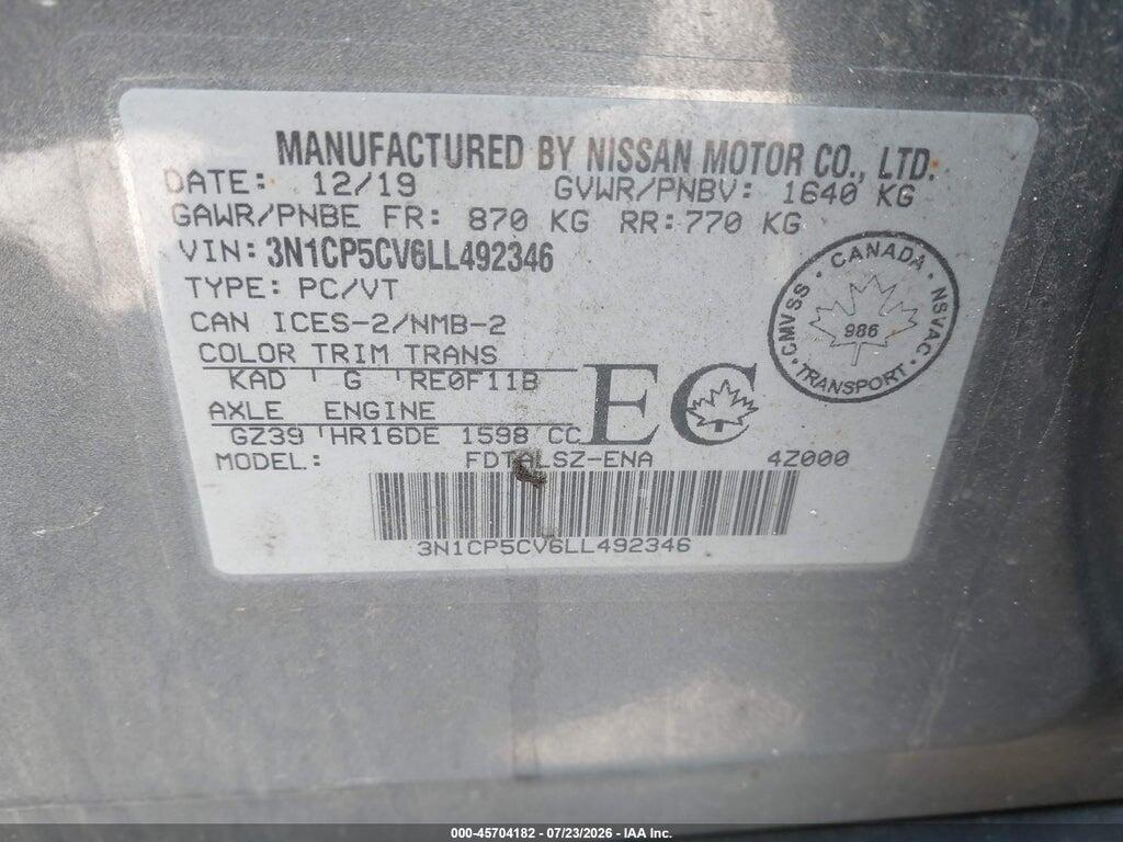 3N1CP5CV6LL492346 2020 NISSAN KICKS photo no. 9